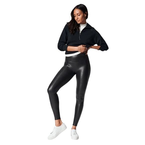 Spanx Faux Leather Leggings Black XL - Picture 1 of 9